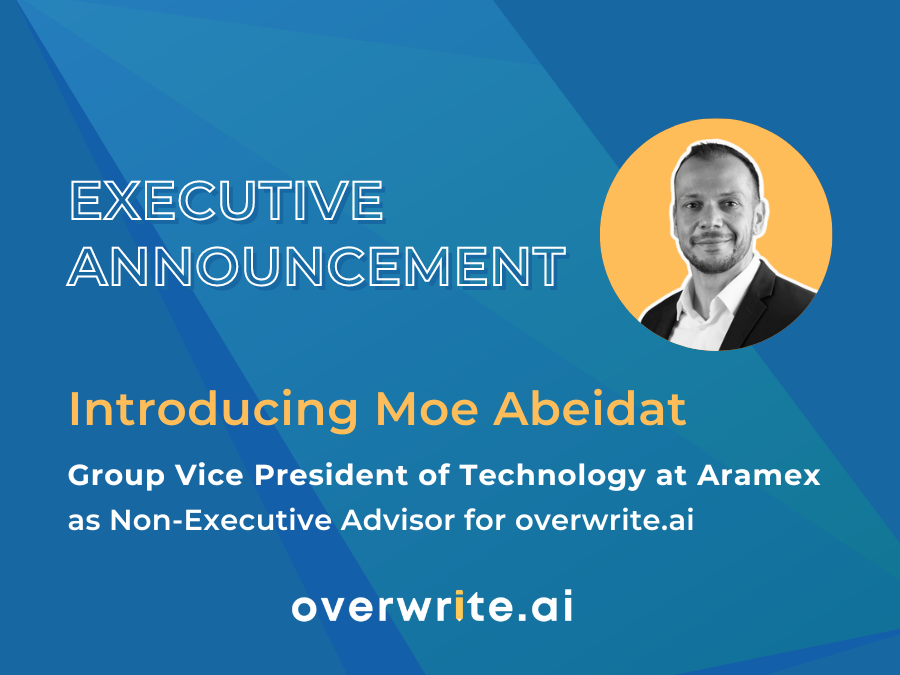 Group Vice President of Technology for Aramex joins overwrite.ai Board